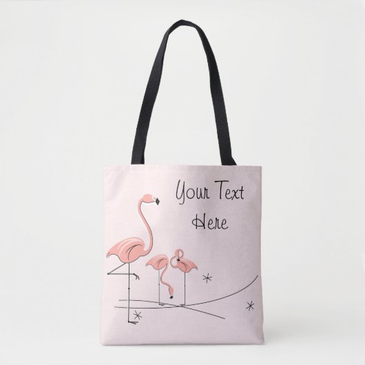 Flamingos Pink Trio 4 Tekst over tas (Voorkant)