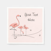 Flamingos Pink Trio 4 Tekstpapier servetten (Voorkant)