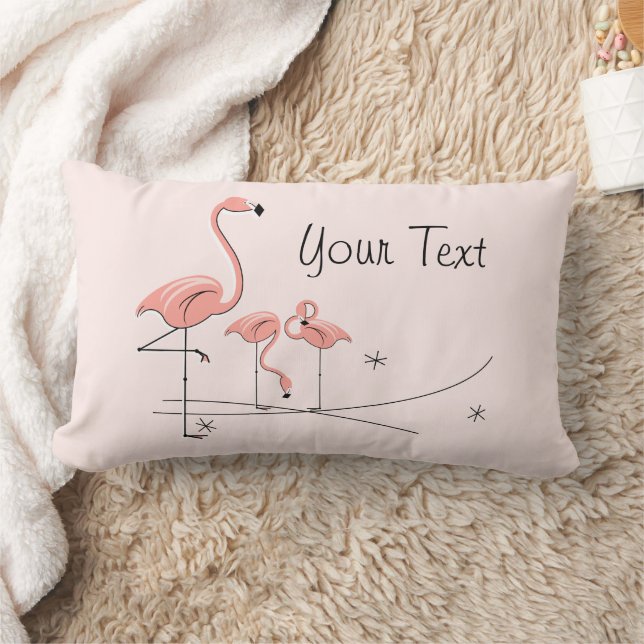 Flamingos Pink Trio 4, teruggecheckt lumbar Kussen (Deken)