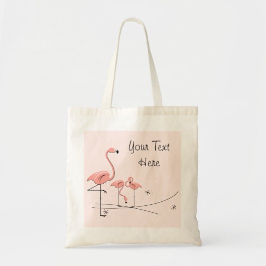 Flamingos Pink Trio 4 "Text" canvas tas (Voorkant)
