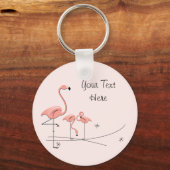Flamingos Pink Trio 4 Text key chain Sleutelhanger (Voorkant)