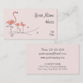 Flamingos Pink Trio 4 visitekaartje (Voorkant / Achterkant)