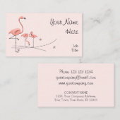 Flamingos Pink Trio 4 visitekaartje (Voorkant / Achterkant)