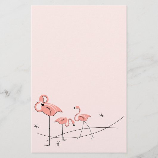 Flamingos Pink Trio Briefpapier (Voorkant)