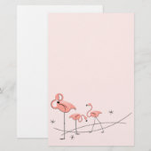 Flamingos Pink Trio Briefpapier (Voorkant / Achterkant)