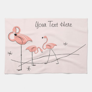 Flamingos Pink Trio-keukenhanddoek Theedoek