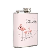 Flamingos Pink Trio Naam omwikkelde kolf Heupfles (Rechts)