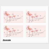 Flamingos Pink Trio sticker rechthoek (Vel)