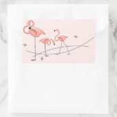 Flamingos Pink Trio sticker rechthoek (Tas)