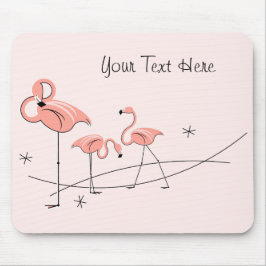 Flamingos Pink Trio "Text" mousepad Muismat