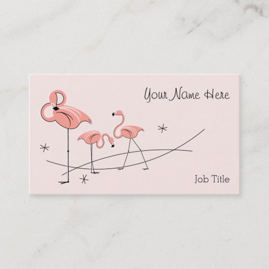 Flamingos Pink Trio visitekaartje (Voorkant)