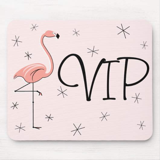 Flamingos Pink "VIP" mousepad Muismat (Voorkant)