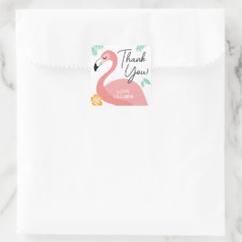 Flamingo's & Plezierige Tropische Verjaardag Bedan Vierkante Sticker