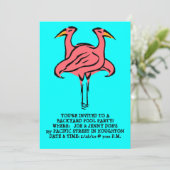 FLAMINGOS ~POOL PARTY INVITATION ~ EZ OM AAN TE PA KAART (Staand voorkant)