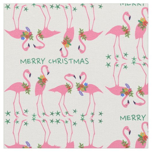 Flamingo's Prettig Kerst Patroon Stof (Close Up)