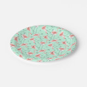Flamingo's Retro Green Multi Papieren Bordje (Gekanteld)
