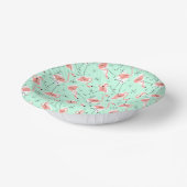 Flamingo's Retro Green Multi Papieren Kommen (Gebogen)