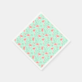 Flamingo's Retro Green Multi Servet (Hoek)