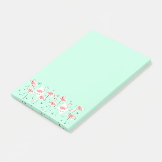 Flamingos Retro Green Wide post-it noot verticaal Post-it® Notes (Schuin)