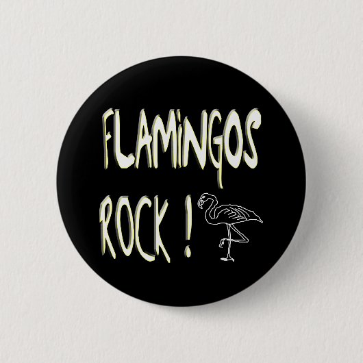 Flamingos Rock! Knoop Ronde Button 5,7 Cm (Voorkant)
