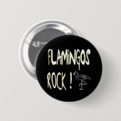 Flamingos Rock! Knoop Ronde Button 5,7 Cm (Voorkant /achterkant)