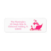 Flamingos Romantic Kerstsleigh Ride Etiket (Voorkant)