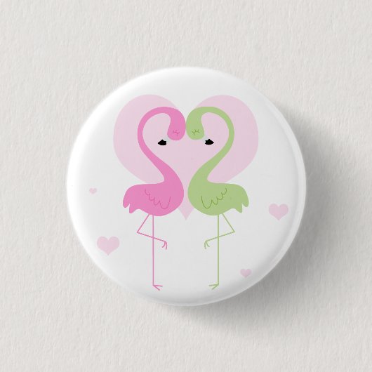 Flamingos Ronde Button 3,2 Cm (Voorkant)