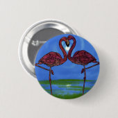 Flamingos Ronde Button 5,7 Cm (Voorkant /achterkant)