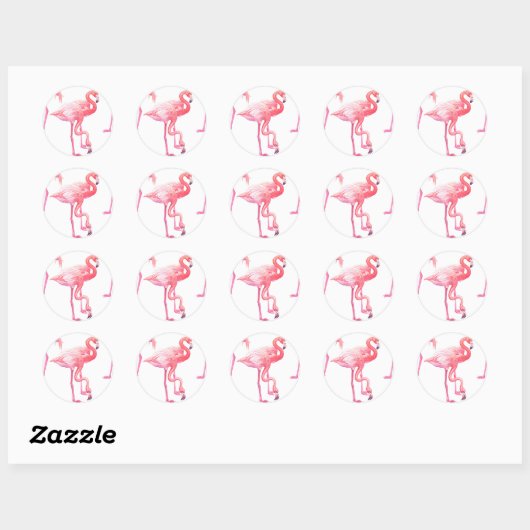 Flamingos Ronde Sticker (Vel)