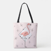 Flamingos Roze diamant over de hele canvas tas (Achterkant)