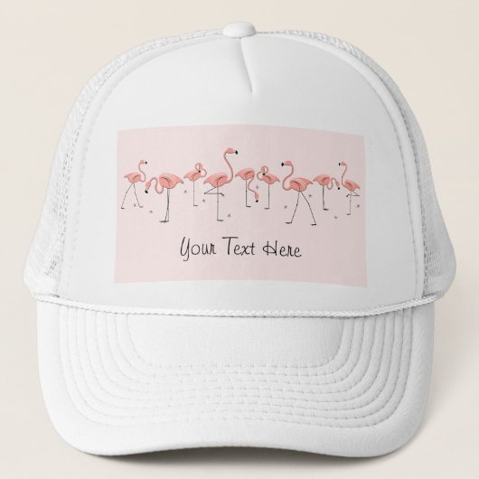 Flamingo's Roze groep 'Tekst' truckerhoed Trucker Pet (Voorkant)