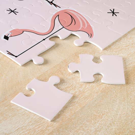 Flamingos Roze puzzel Legpuzzel (Zijkant)