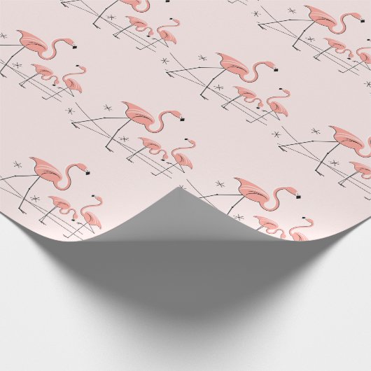 Flamingo's Roze Trio 2 inpakpapier (Hoek)