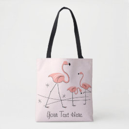 Flamingo's Roze Trio 2 Tekst overal tote Bag