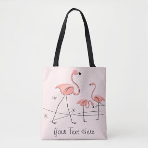 Flamingo's Roze Trio 2 Tekst overal tote Bag