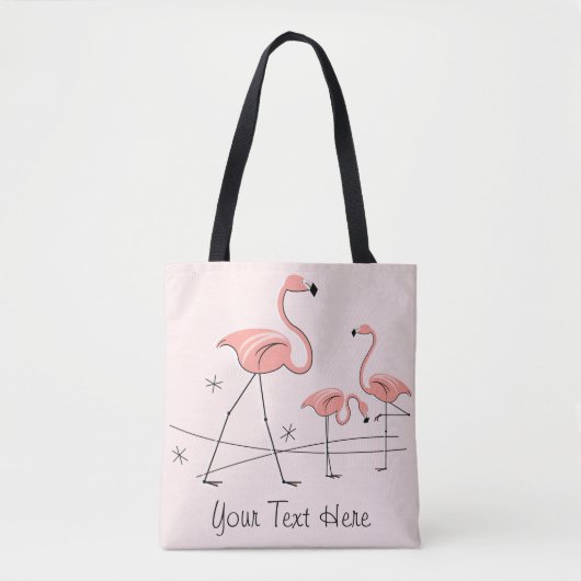 Flamingo's Roze Trio 2 Tekst overal tote Bag (Voorkant)