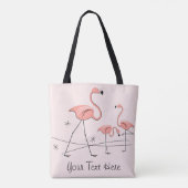 Flamingo's Roze Trio 2 Tekst overal tote Bag (Achterkant)