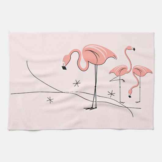 Flamingo's Roze Trio 3 keukenhanddoek (Horizontaal)