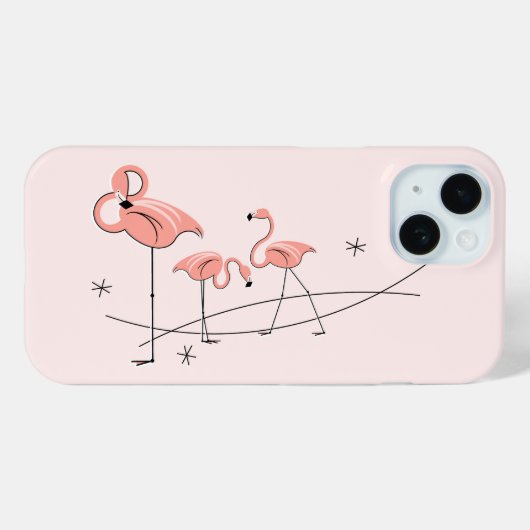 Flamingos Roze Trio iPhone case (Achterkant (horizontaal))