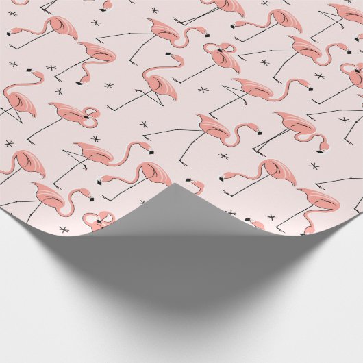 Flamingos Roze verpakkingspapier Cadeaupapier (Hoek)