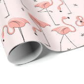 Flamingos Roze verpakkingspapier Cadeaupapier (Rol Hoek)