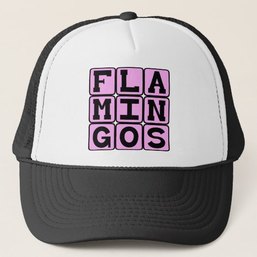Flamingo's, Roze Vogel Trucker Pet (Voorkant)