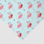 Flamingos Santa Flamingo patroon Blue Kerstmis Tissuepapier (Detail)