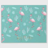 Flamingos Santa Hat Cadeaus Snowflakes Cadeaupapier (Vlak)