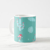 Flamingos Santa Hat Cadeaus Snowflakes Koffiemok (Voorkant links)