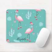 Flamingos Santa Hat Cadeaus Snowflakes Muismat (Met muis)