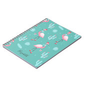 Flamingos Santa Hat Cadeaus Snowflakes Notitieboek (Linkerzijde)