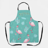 Flamingos Santa Hat Cadeaus Snowflakes Schort (Voorkant)