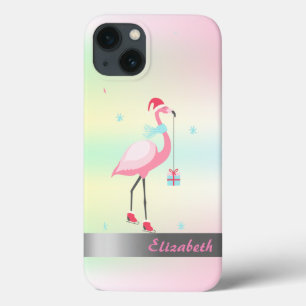 Flamingos Santa Hat Holographic Iridescent Case-Mate iPhone Case