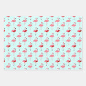 Flamingos Santa Pink Flamingo Blue Kerstmis Inpakpapier Vel (Voorkant 2)